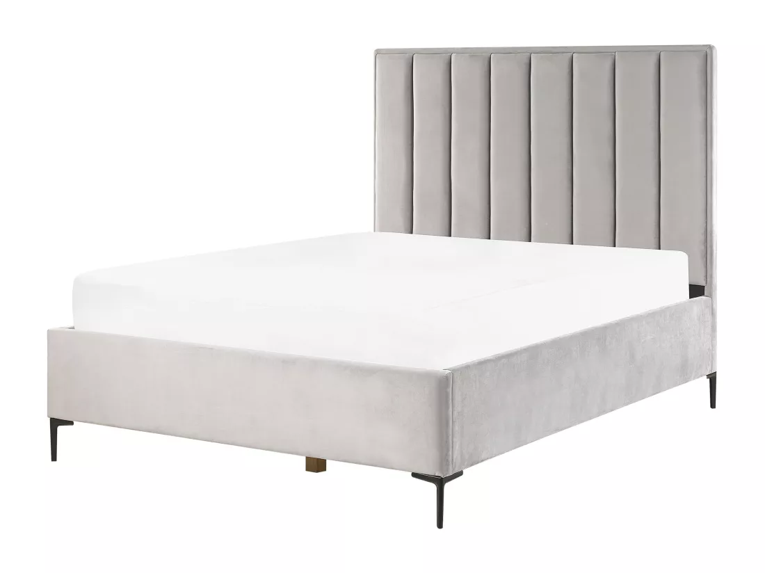 Ensemble de chambre Velours SEZANNE 140 x 200 cm Gris clair