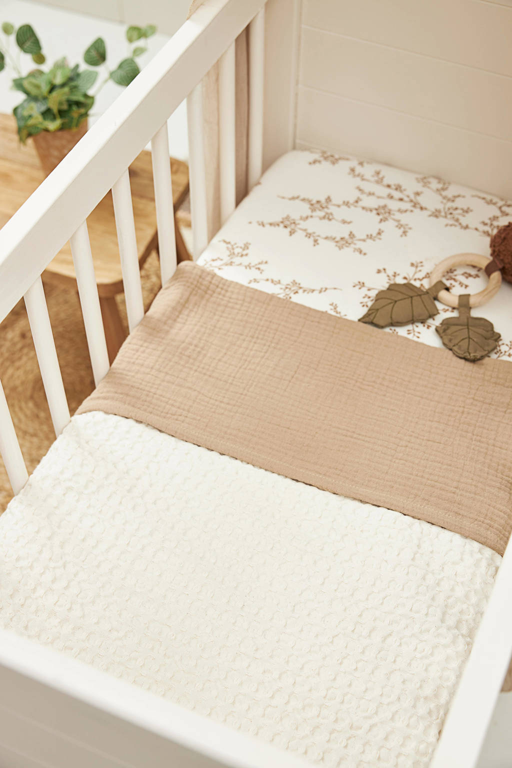 wiegdeken Waffle Cotton Nature