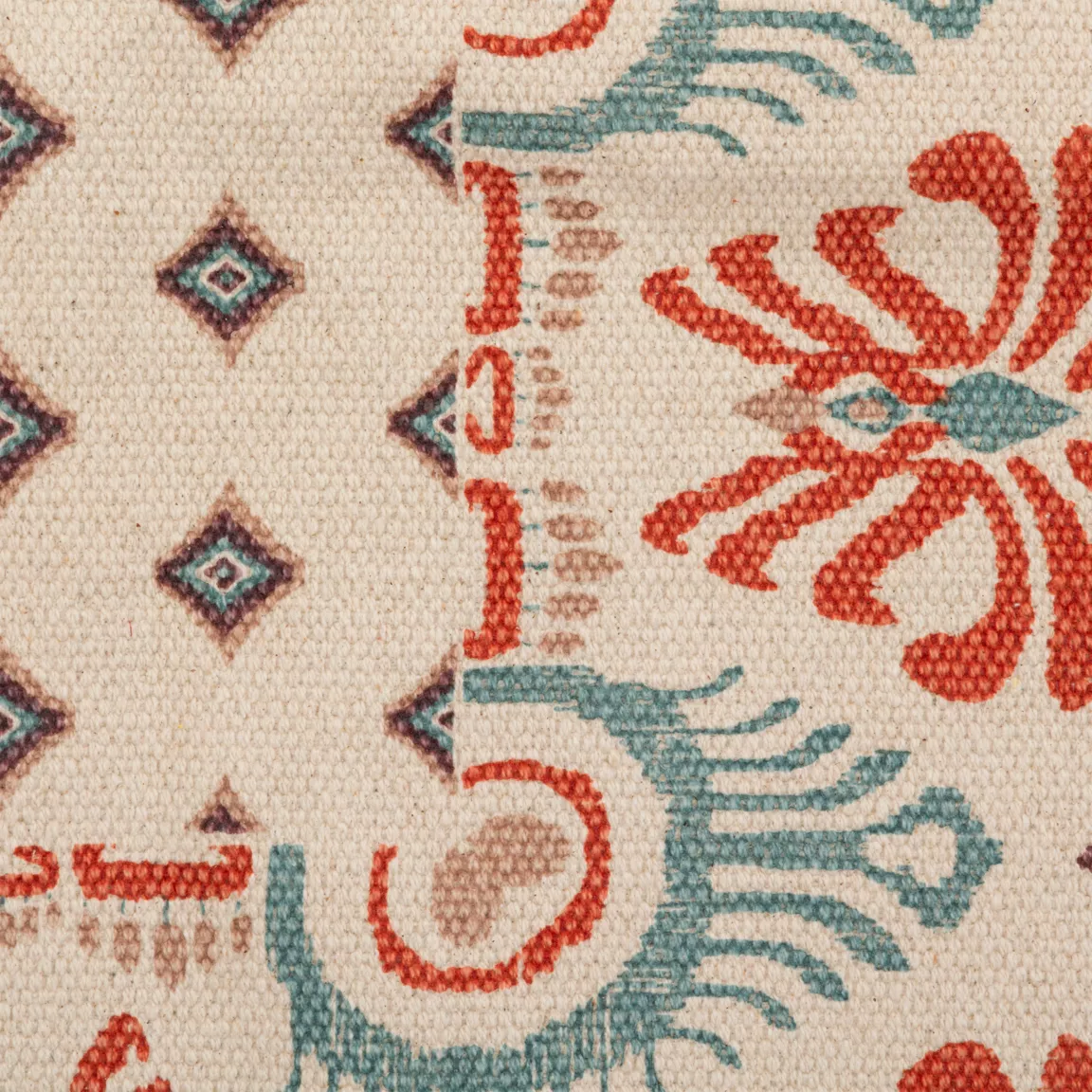 Tapis de salon rectangulaire coton (170 x 120 cm) Ikat Multicolore