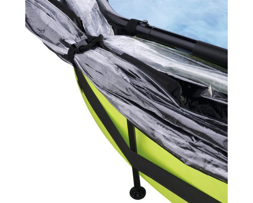 Opbouwzwembadset EXIT Lime rond Ø 360x76 cm incl. patroonfiltersysteem & afdekking groen