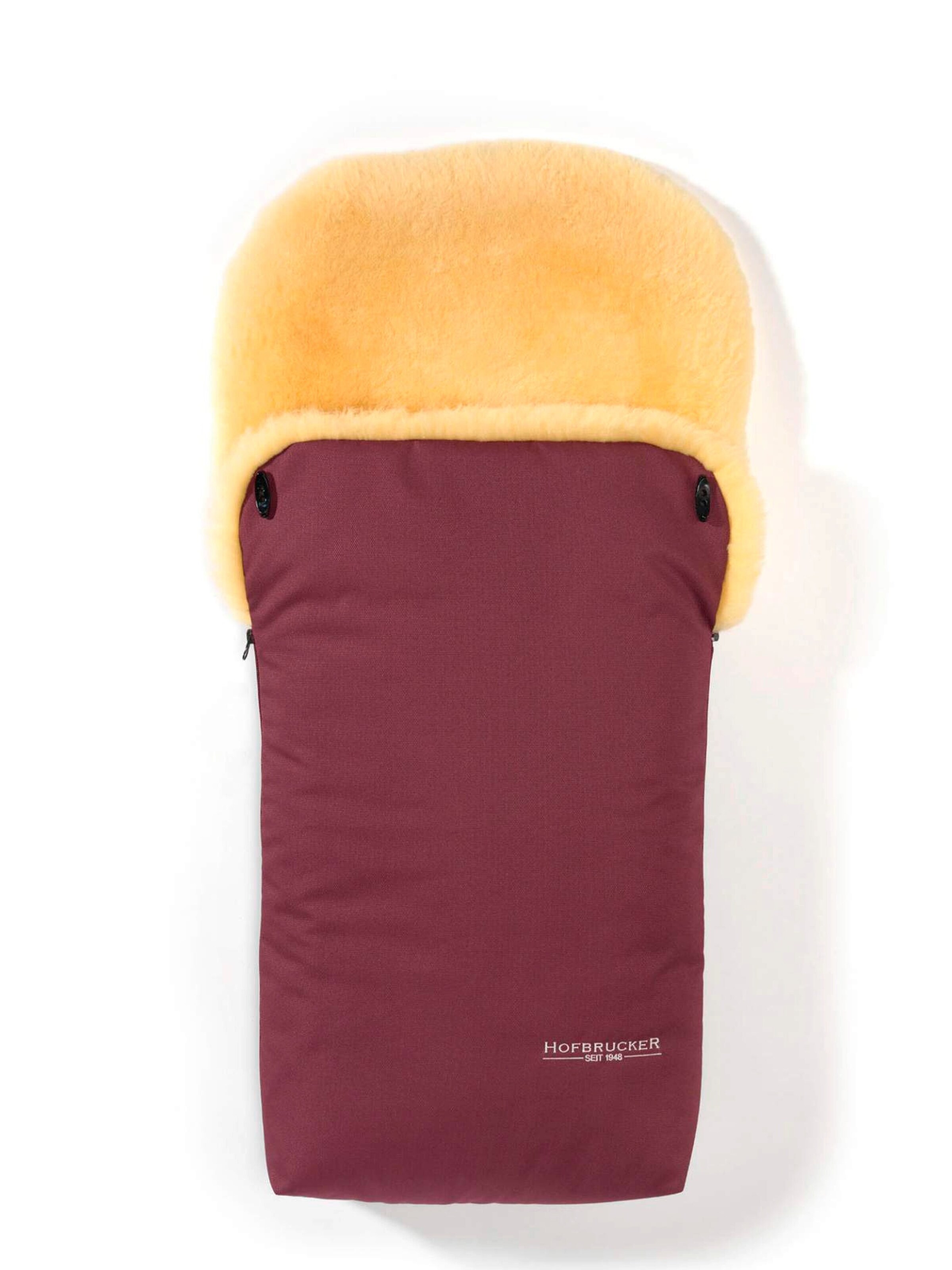 Hofbrucker Kinderwagen Lammfell-Fußsack Putzi Bordeaux