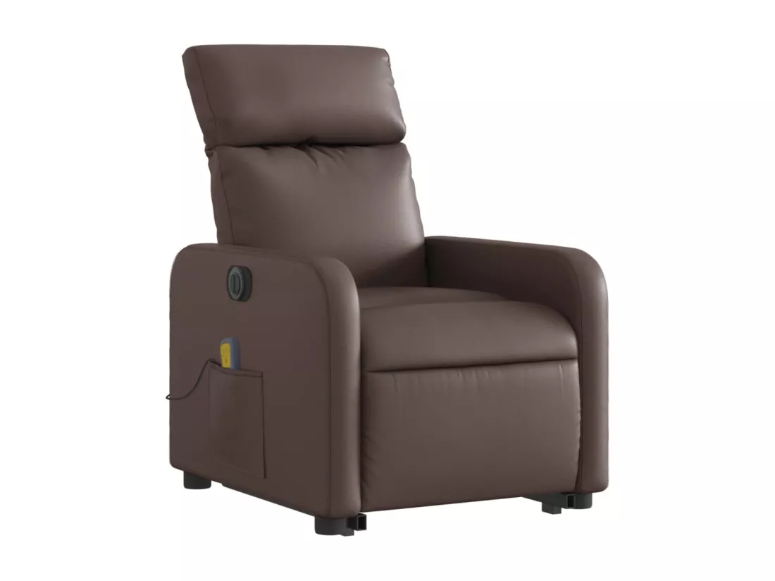 Fauteuil inclinable massant électrique marron similicuir