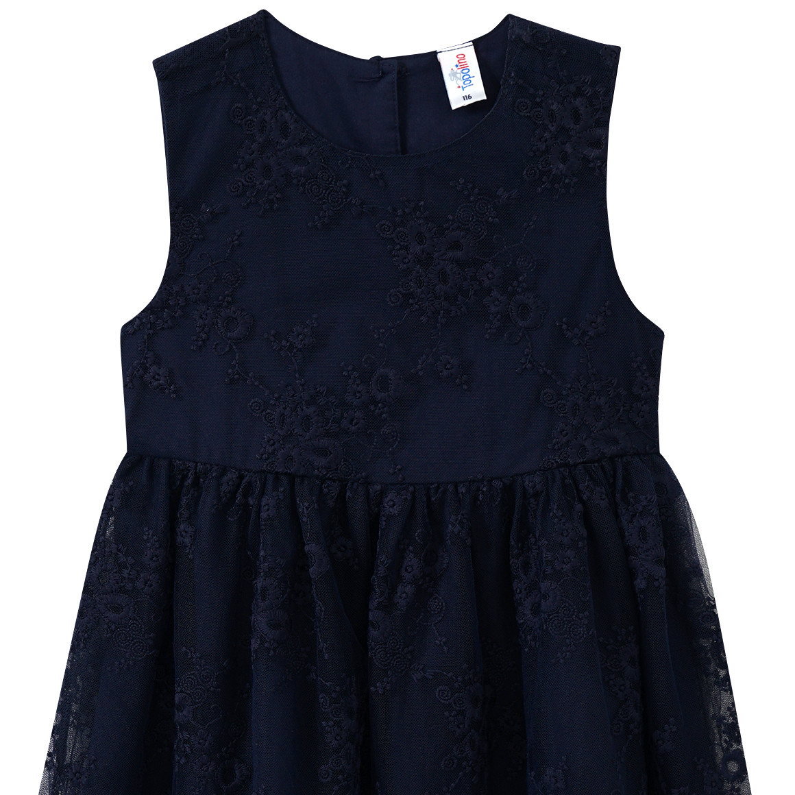 Topolino Mädchen Kleid mit Stickereien dunkelblau