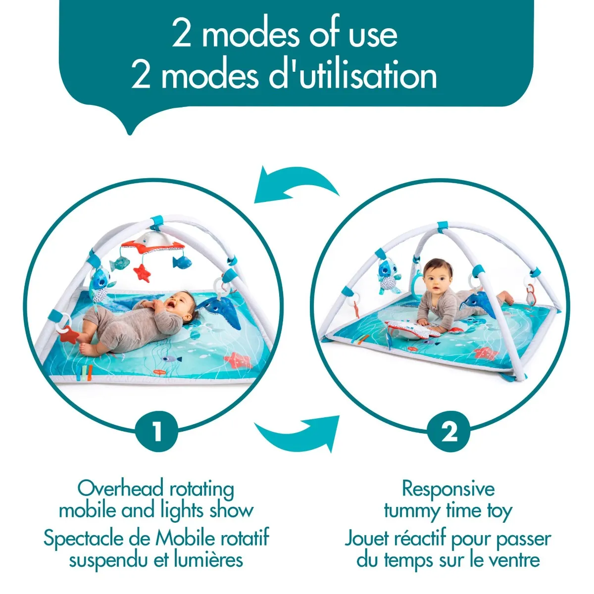 Tiny Love Tapis d'Activité Deluxe 2-en-1 - Treasure the Ocean