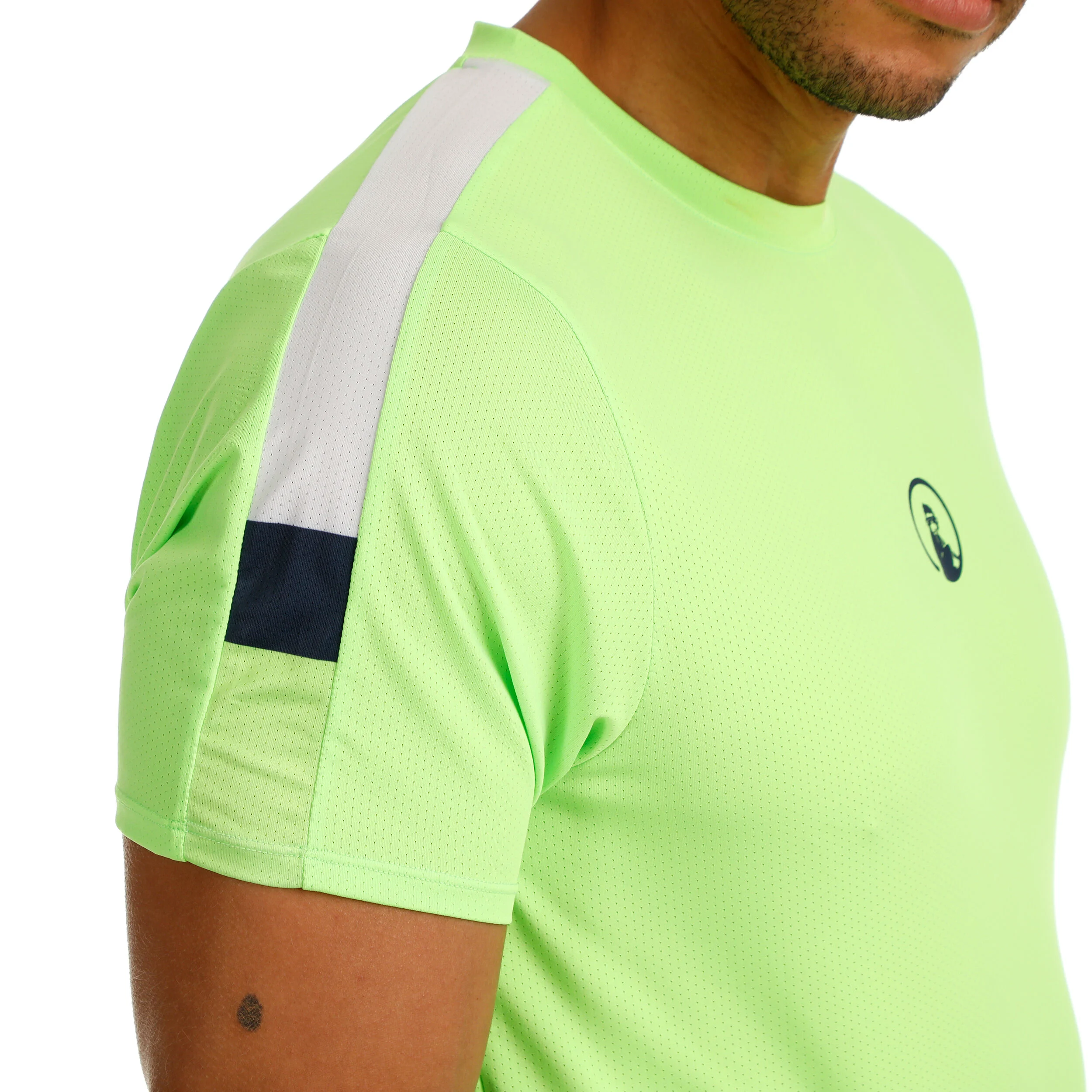 Quiet Please Wild Receiver Hori T-shirt Hommes - Vert Fluo , Multicouleur
