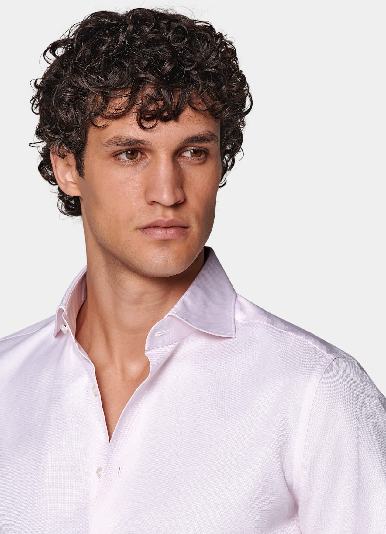 Chemise coupe ajustée en oxford royal rose