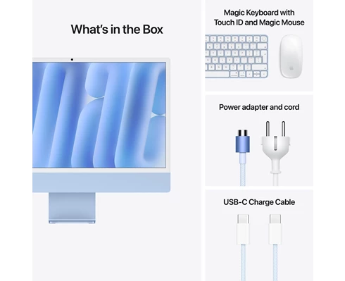 Apple 24-inch iMac - Retina 4,5K display, M4 chip 10-core CPU   10-core GPU, 16GB RAM, 512GB SSD - Blue