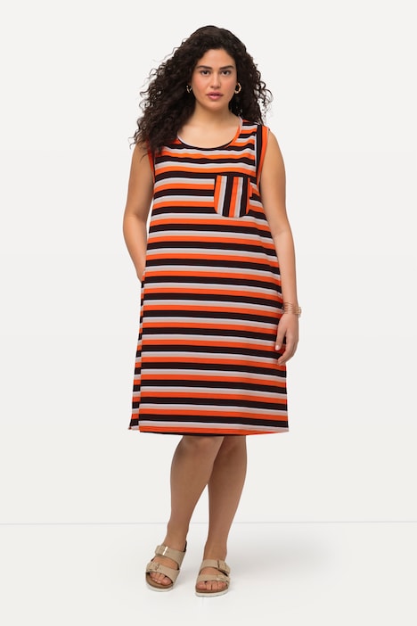 Sweatkleid, A-Linie, Taschen, Rundhals, ärmellos