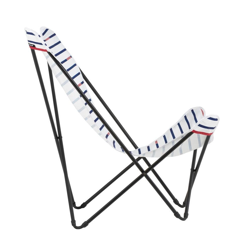 Breiter Butterfly Chair Pop Up XL Airlon Weiß Blanc Marin-Noir