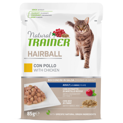 Trainer Natural Nassfutter Hairball Adult Huhn 12x85g Beutel