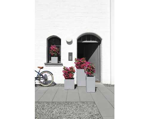 Lechuza Canto Stone plantenbak, 40 x 40 x H 76 cm, grijs, inclusief zelfbewateringssysteem, plantinzet, substraat en waterstandindicator.