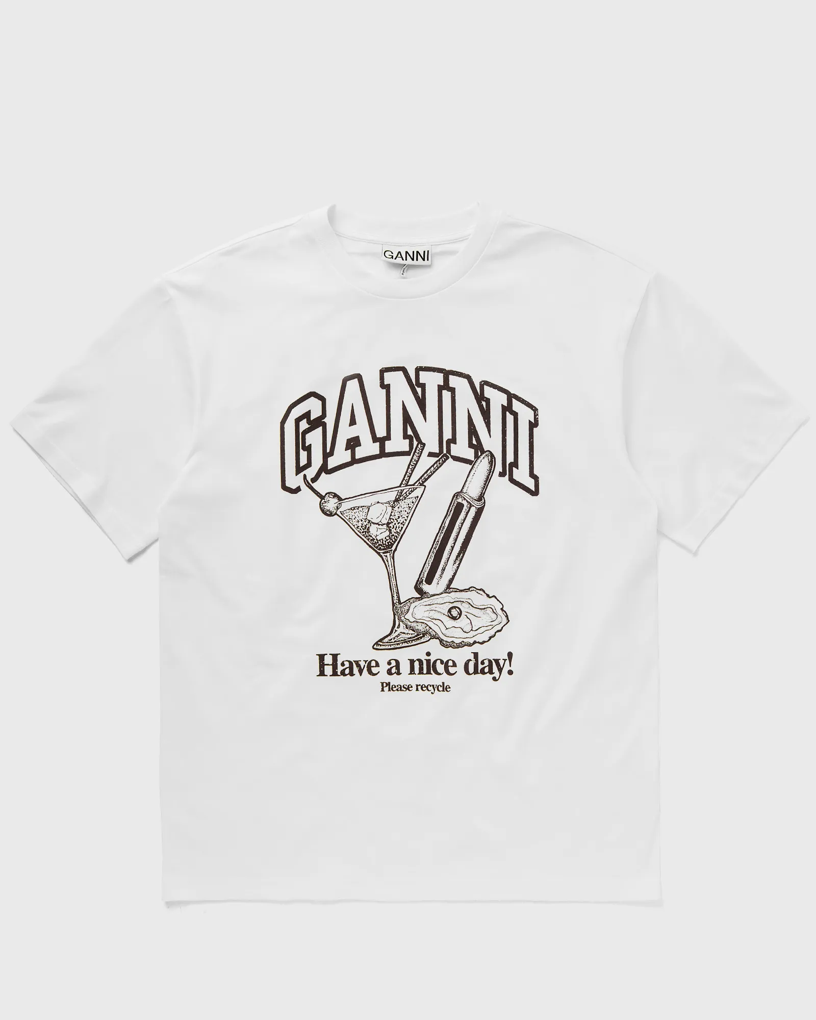 Ganni Future Heavy Cocktail Drop Shoulder Tee