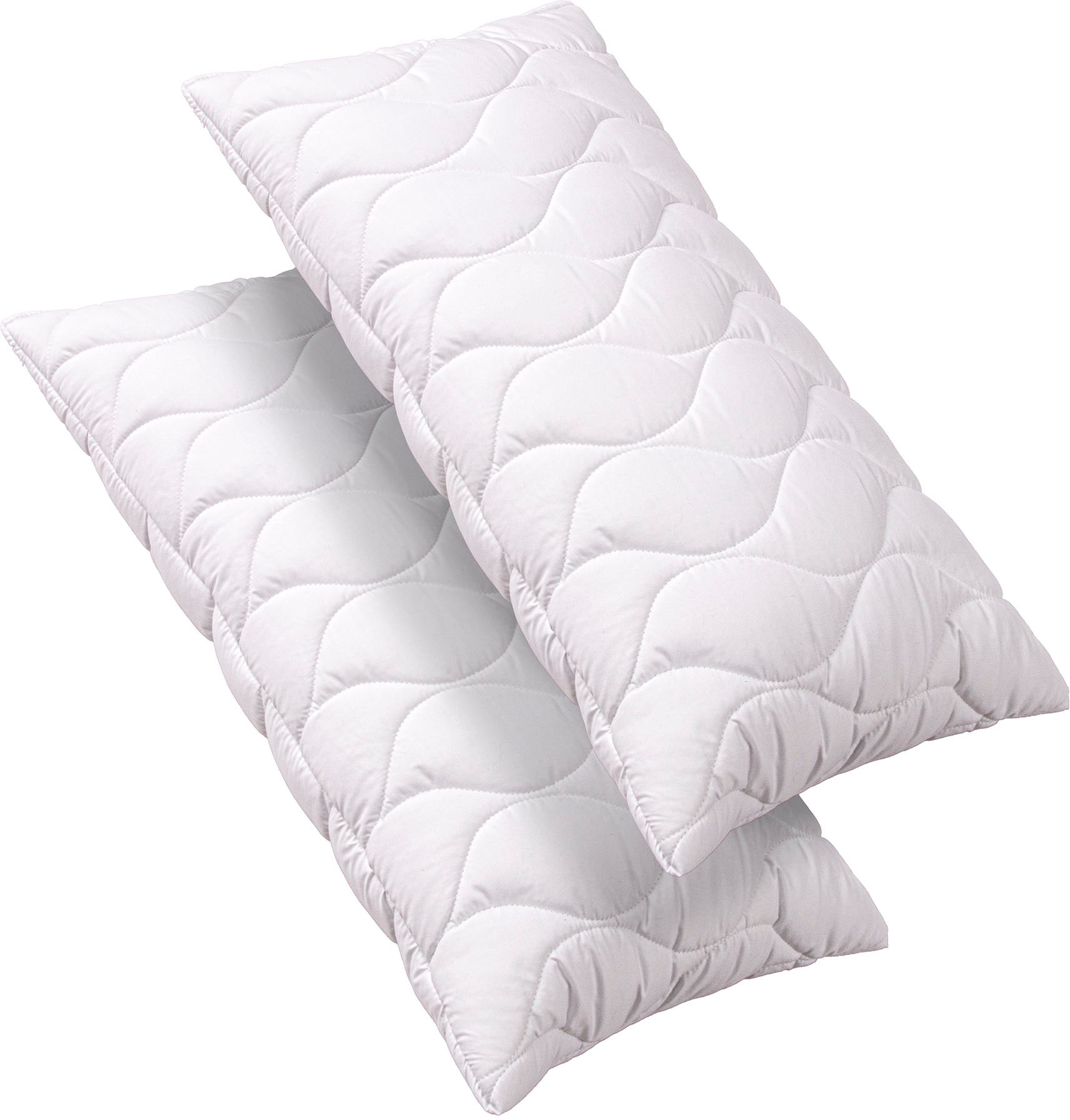 John Cotton Microfaserkissen »2für1, Kopfkissen, ein Kissen gratis, 40x80 cm, 80x80cm« Füllung: 100% Polyester Bezug: Microfaser Spar-Set, 1 Stk. tlg. ergonomisch, strapazierfähig, hochwertig, Kissen im Spar-Set
