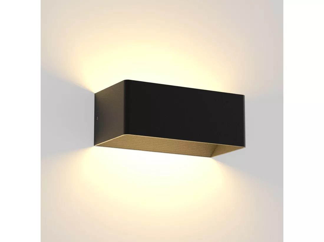NETTLIFE LED Applique murale intérieure - Eclairage mural noir 5W Spot mural Up Down Lampe d'escalier Faisceau réglable 3000K Blanc chaud