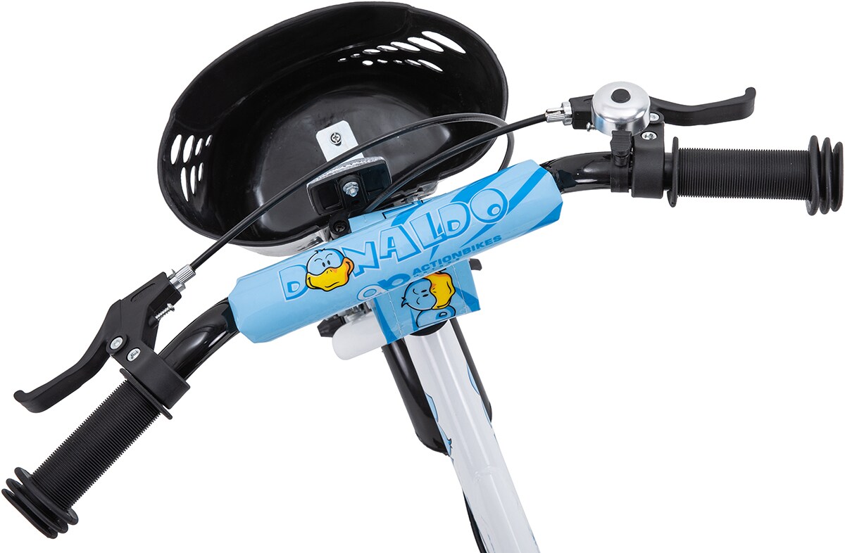 Actionbikes Kinderfahrrad Donaldo 12 Zoll, V-Brake-Bremsen, höhenverstellbar, Stützräder, Korb