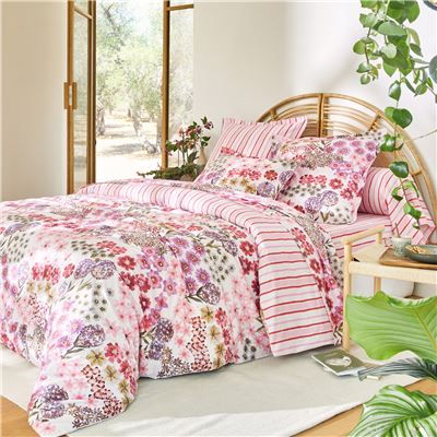 Linge de lit percale motif floral