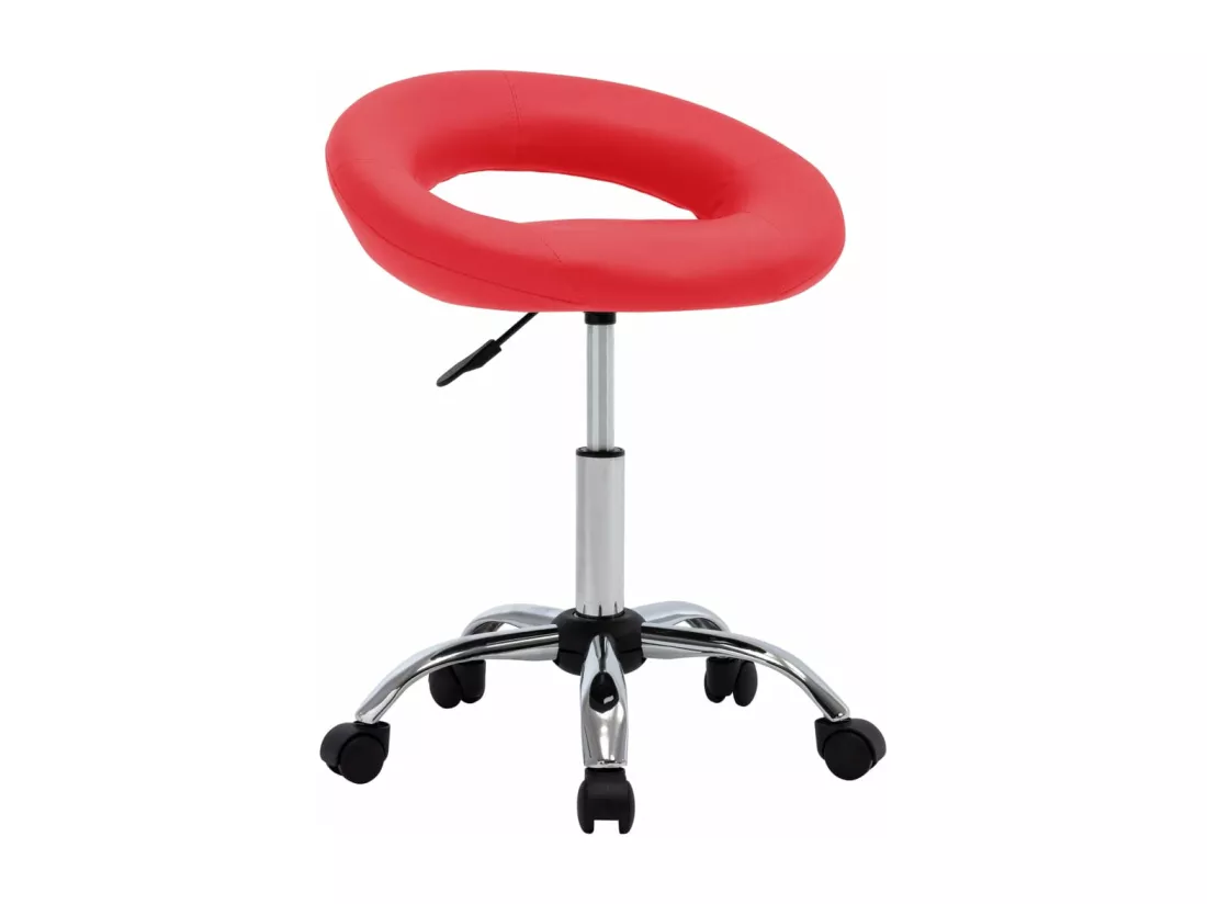 Chaise de travail roulante Rouge Similicuir