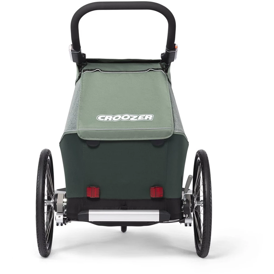 CROOZER Kinderfahrradanhänger  Kid Vaaya 1 Jungle green inklusive Fußraumschutzwanne