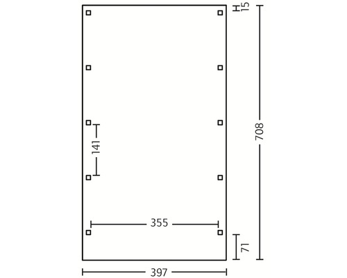 SKAN HOLZ Friesland enkele carport 397x708 cm met dompelgeïmpregneerd aluminium dak