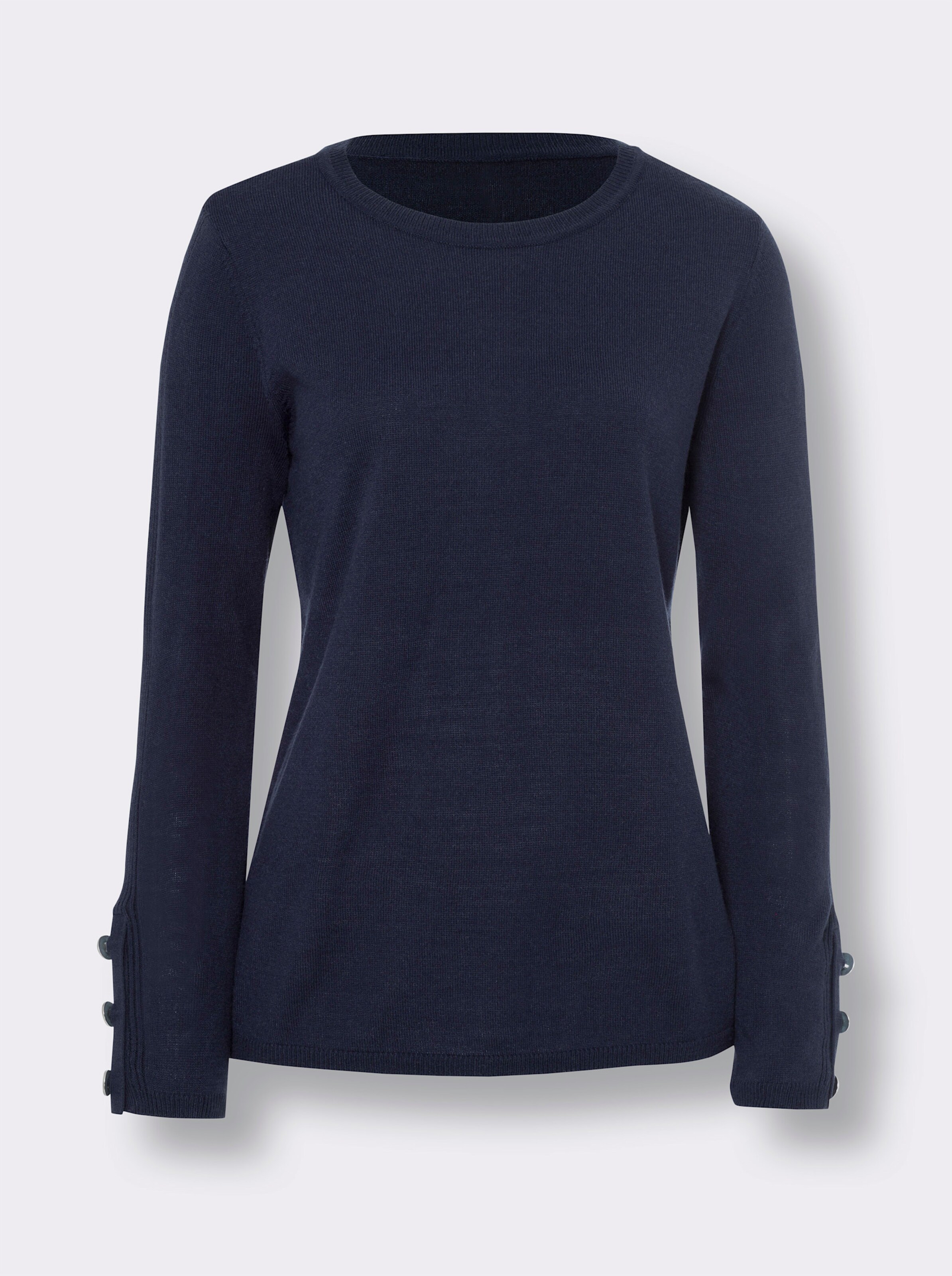 Langarm-Pullover mit Zierknöpfen