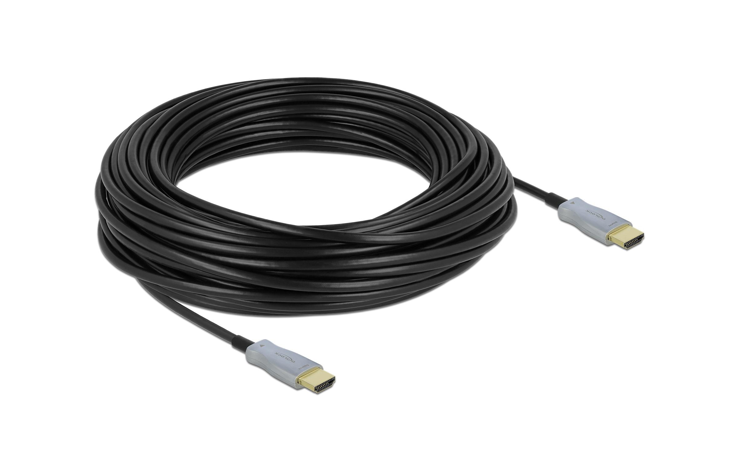 Optisches Kabel 4K 60Hz HDMI - HDMI, 25 m, SchwarzDelock Aktives Optisches Kabel HDMI 4K 60 Hz 25 m