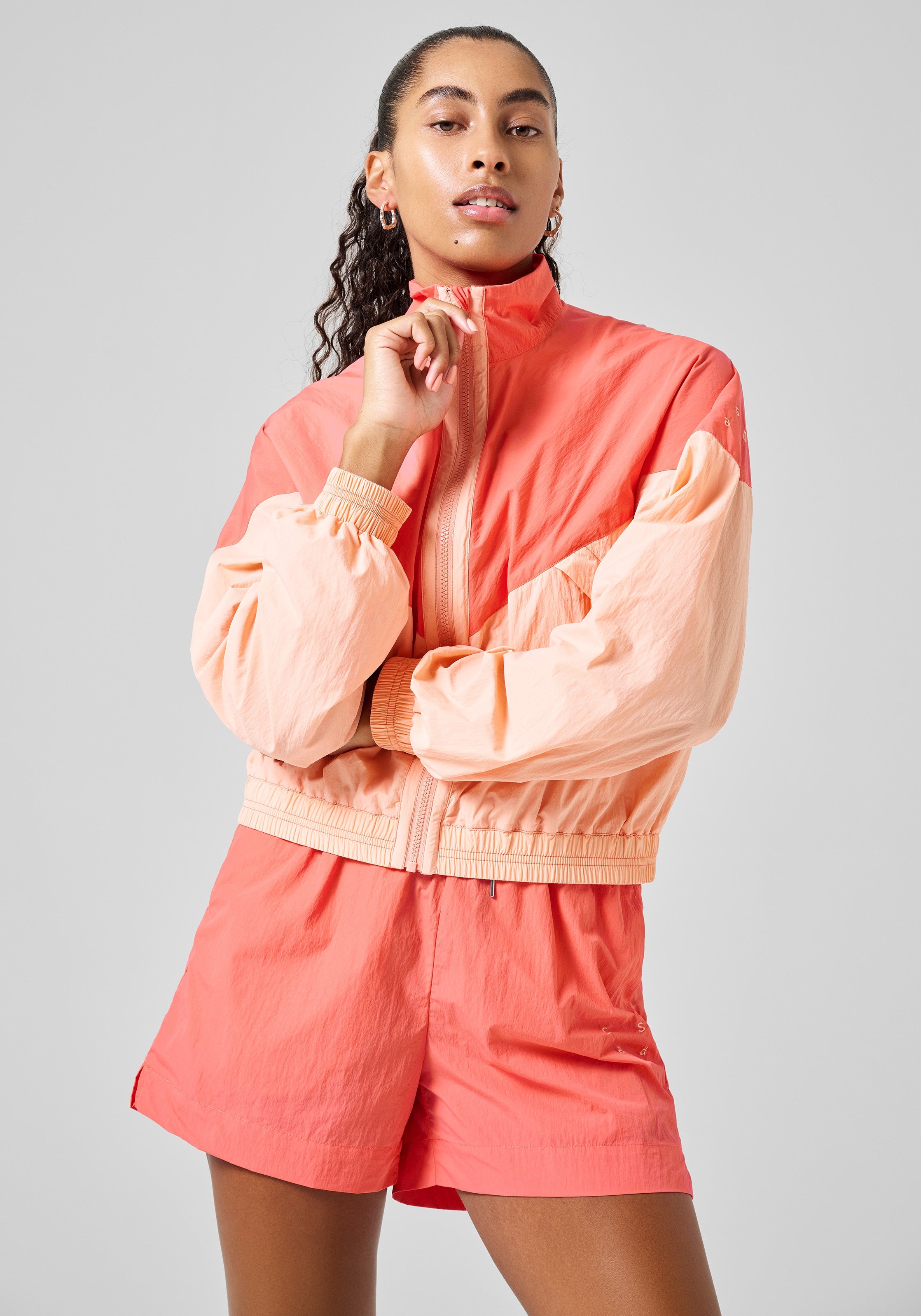 Color Block Track Jacket Dame Peach