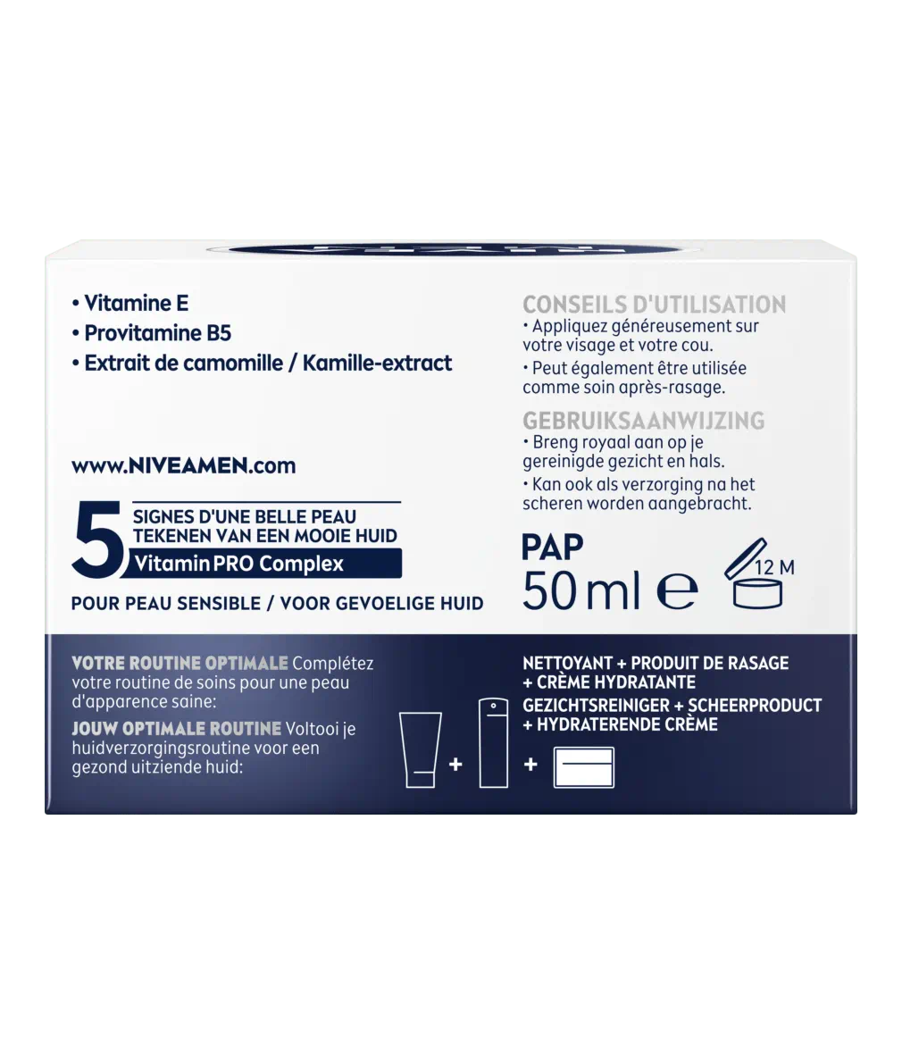 CRÈME VISAGE HOMME PEAU SENSIBLE HYDRATATION 48H