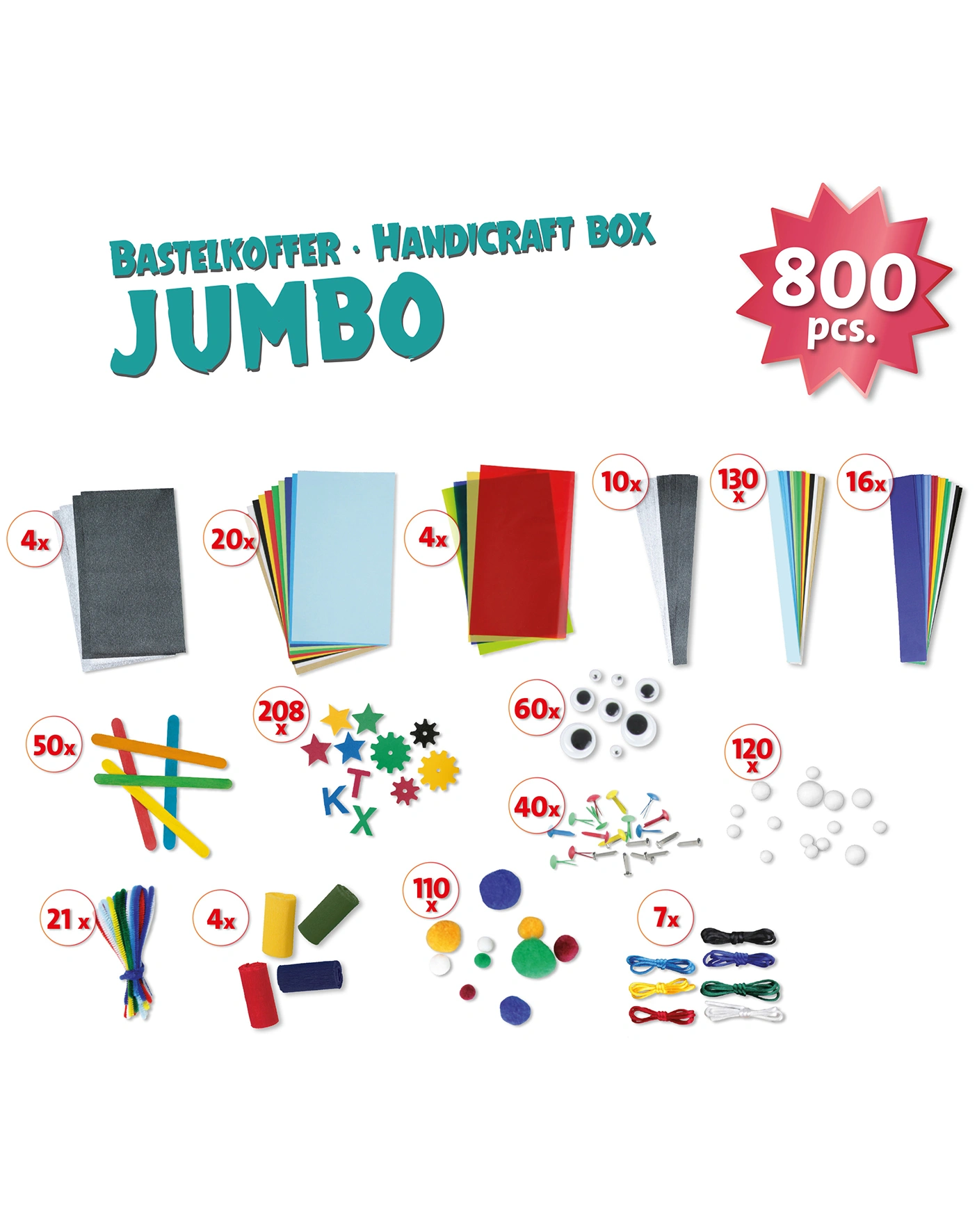 Bastelkoffer JUMBO BLAU 800-teilig