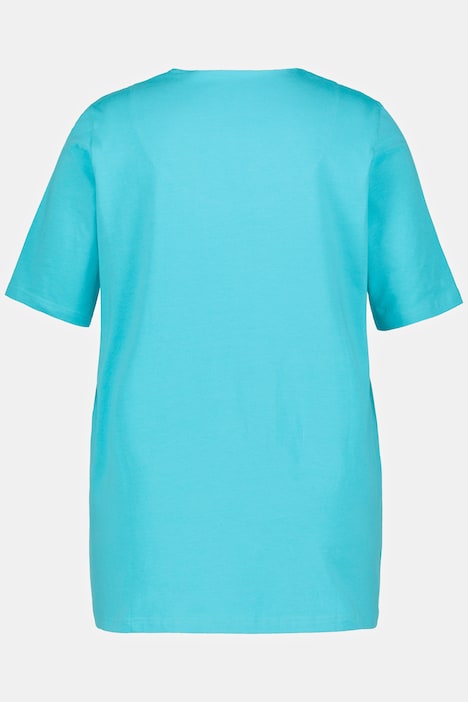 T-Shirt, A-Linie, Tunika-Ausschnitt, Halbarm