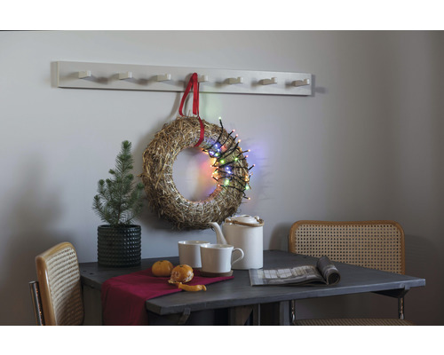 Micro LED-lichtsnoer, mat, Konstsmide, 3,43 m + 3 m aansluitdraad, 50 LED's, veelkleurig licht