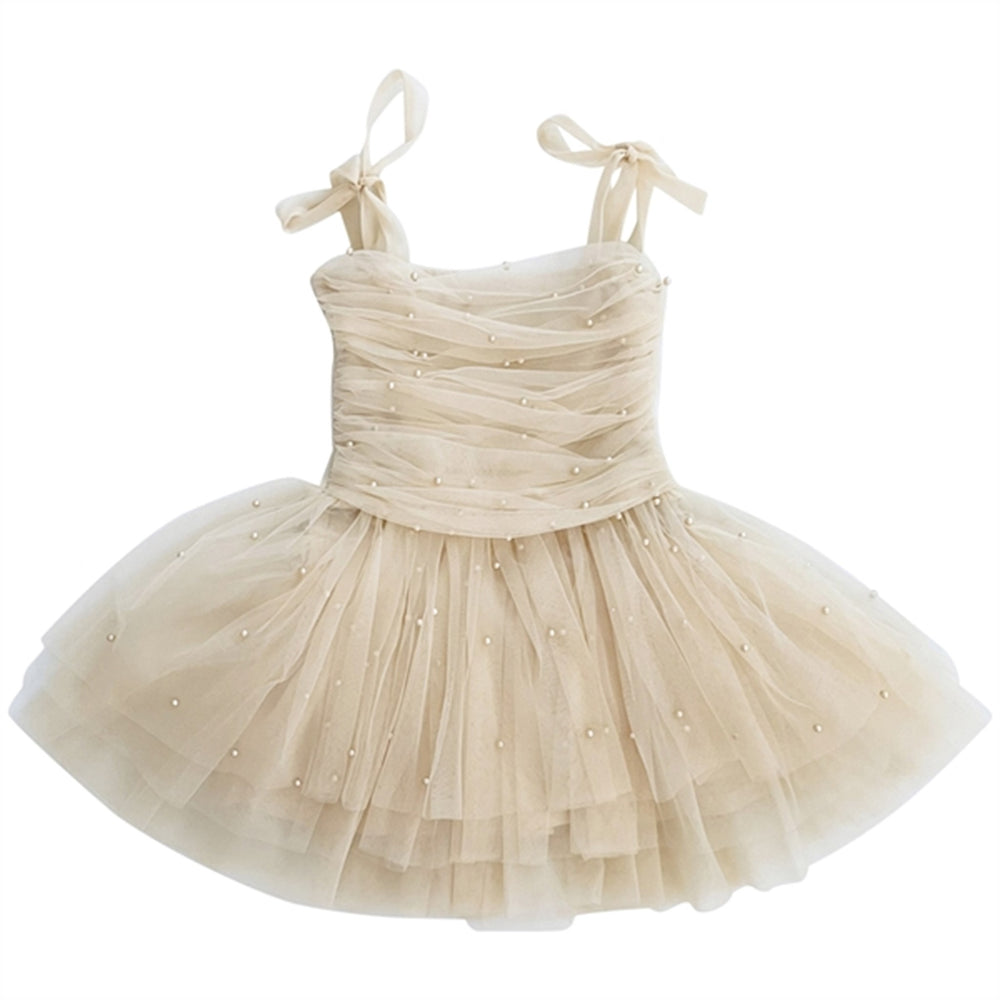 Pearl Tulle Ballerina Kjole Cream