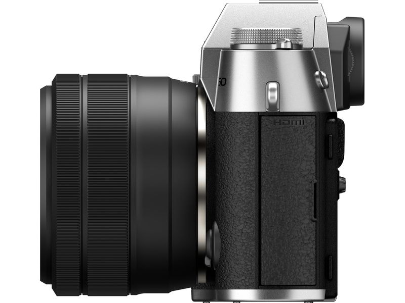 Fujifilm Fotokamera X-T50 Silver Kit XC 15-45mm Kompakte Systemkamera mit 40.2-Megapixel-Sensor, 6.2K-Video und Filmsimulations-Einstellrad