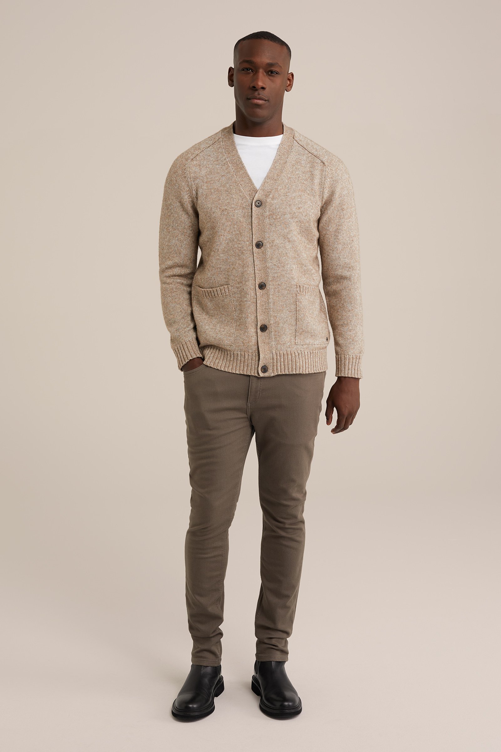 slim fit broek van jog denim Fundamentals Mosgroen