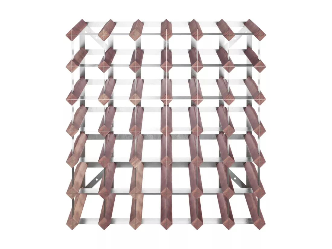 Casier à bouteilles pour 42 bouteilles Marron Bois pin solide