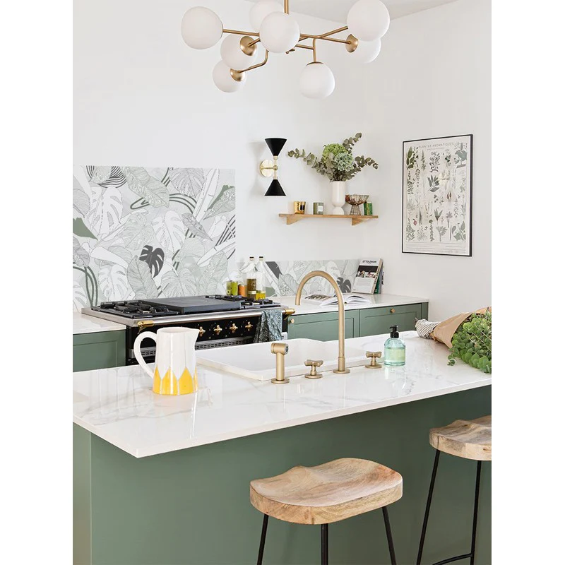 Crédence cuisine Fond de hotte ALU L 60xH 70cm - BORNEO VERT 99deco