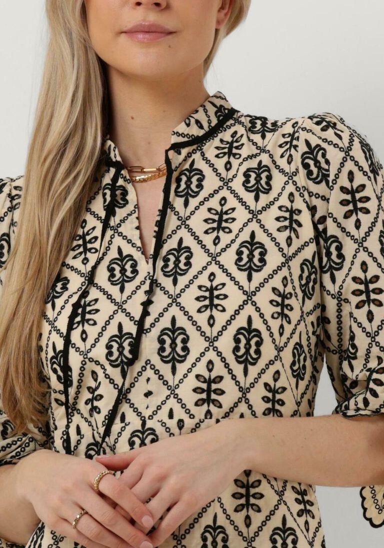 BRUUNS BAZAAR creme bruuns bazaar mini jurk lantana abama dress