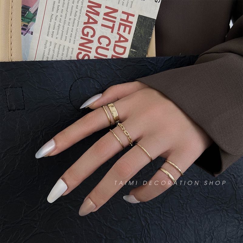 Taimi - Set van 7: Legering ring (diverse ontwerpen)