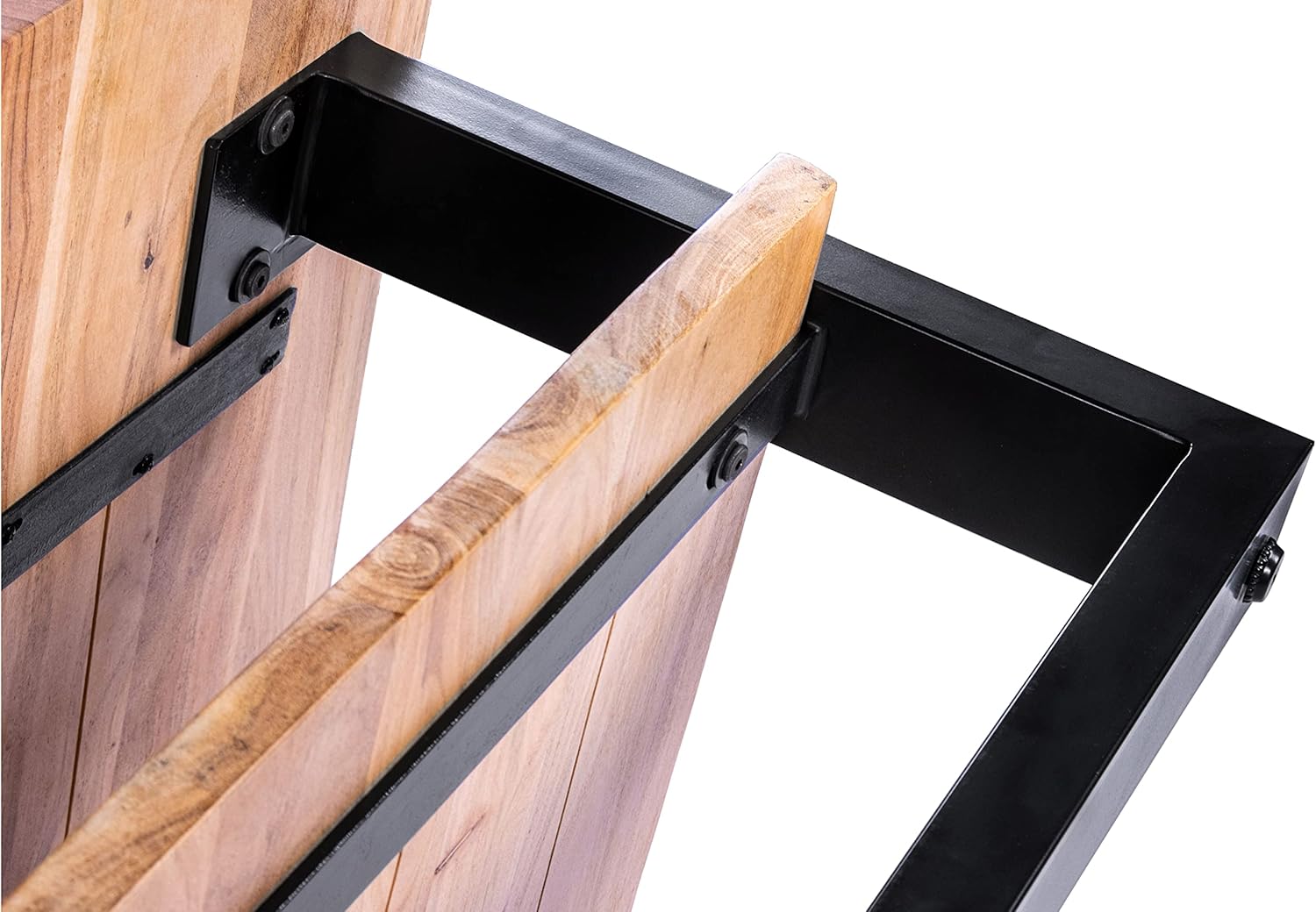 SAM Couchtisch 115x65 cm Patrick, Sofatisch mit Ablage, Akazienholz massiv + naturfarben + lackiert, Beistelltisch mit schwarzem U-Metallgestell, echte Baumkante