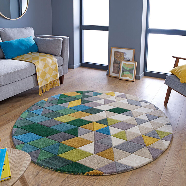 Rond Modern vloerkleed - Illo Prism Multicolor | Kleur!