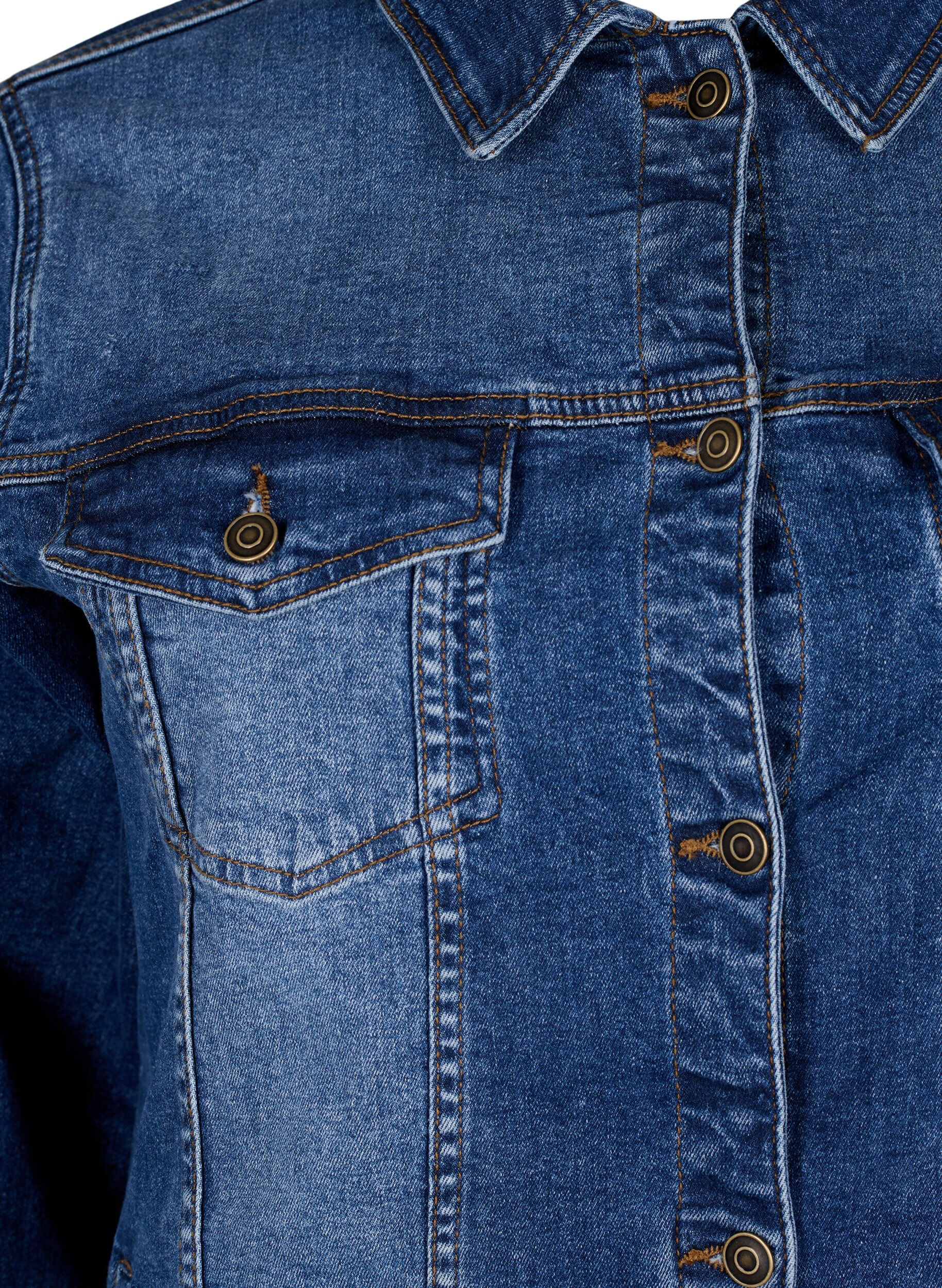 Kort denimjakke i bomuld