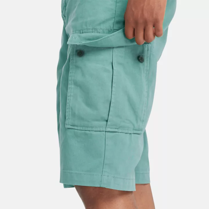Short cargo en sergé pour homme en bleu sarcelle