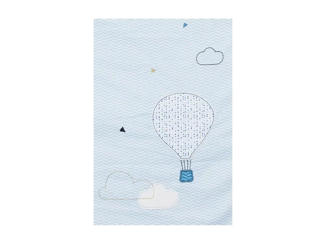 Edredon lit bébé en coton bleu