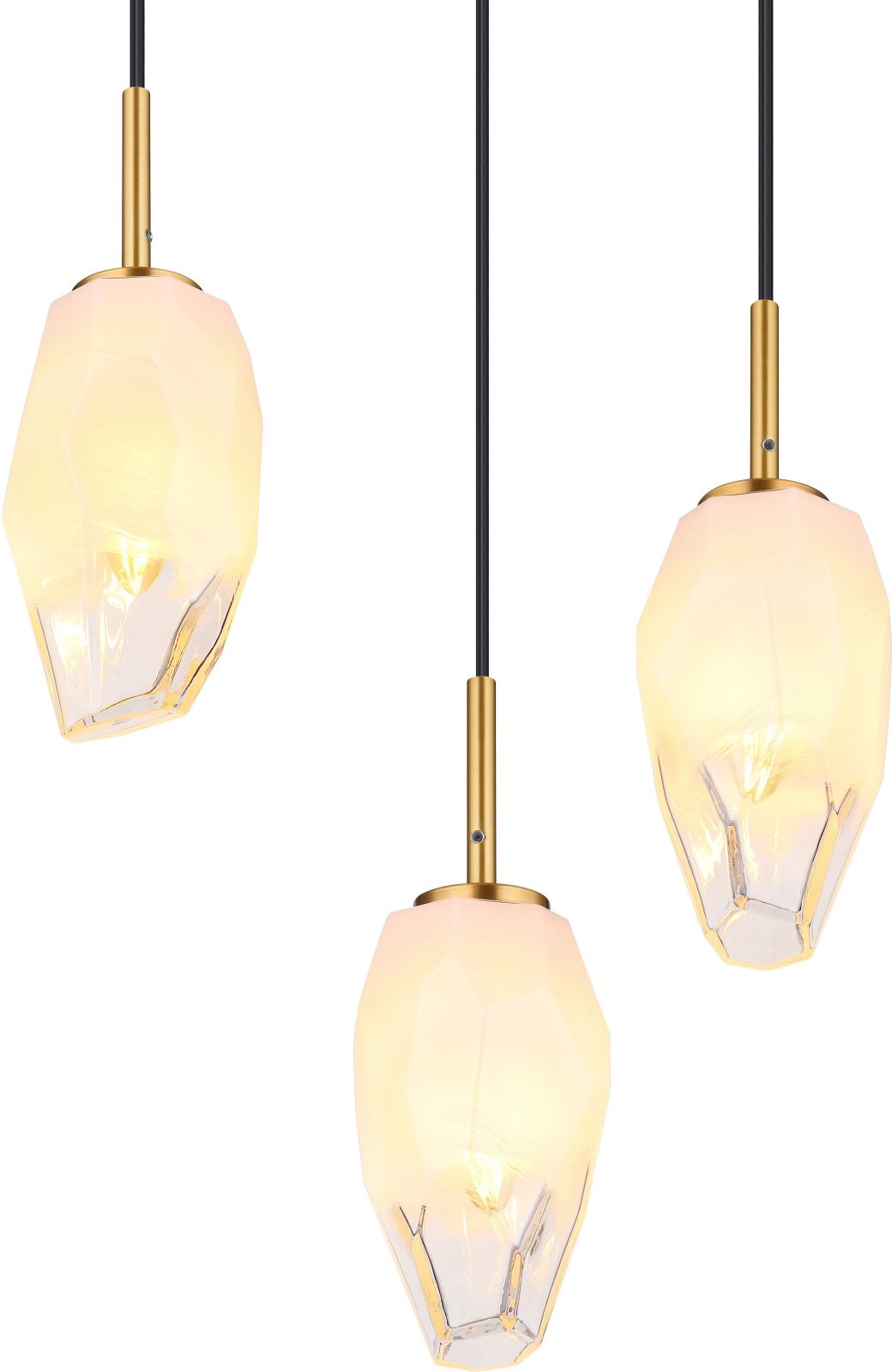 Hängeleuchte - messingfarben-schwarz - 120 cm - 6-flammig