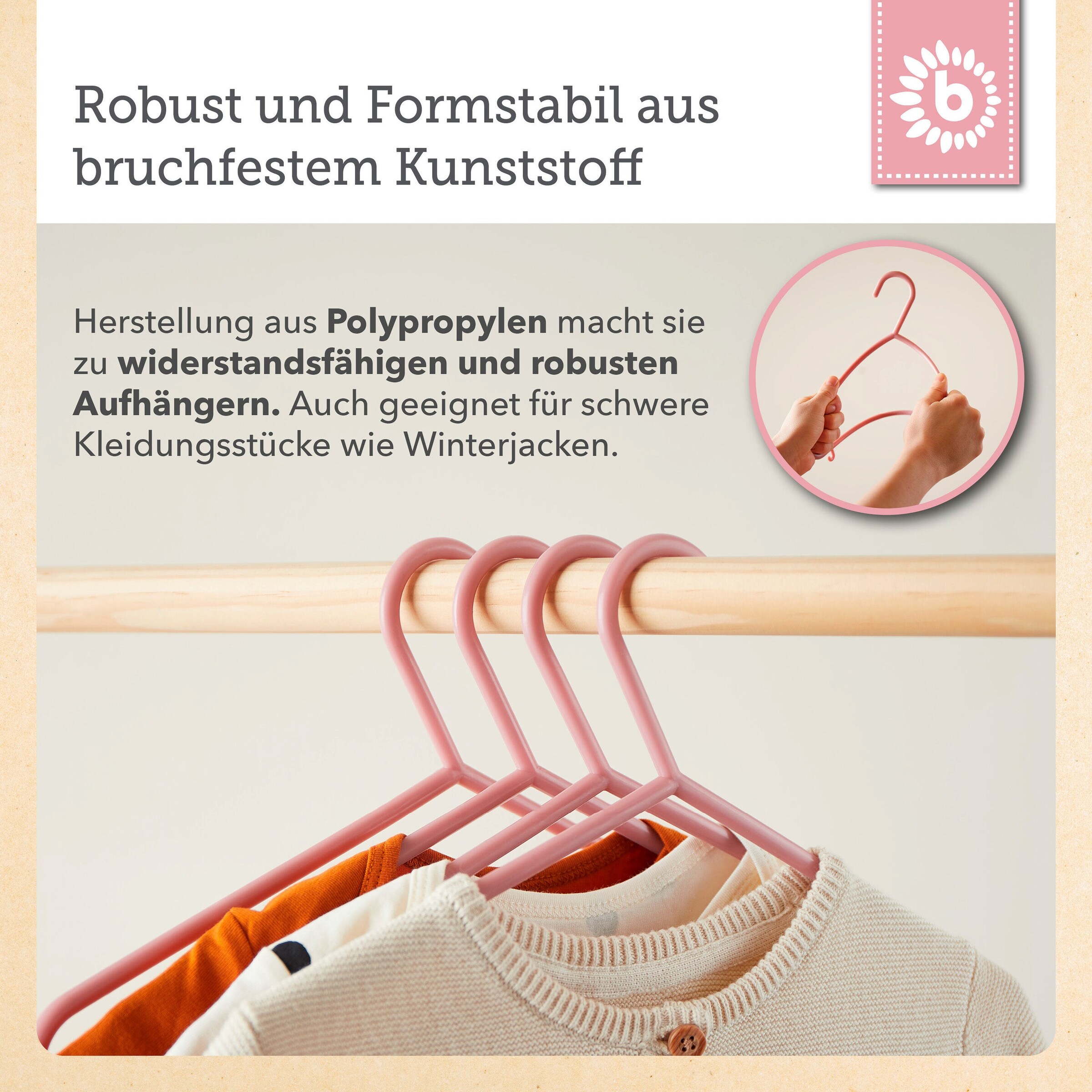 Bieco Kinderkleiderbügel 8 St. Rosa