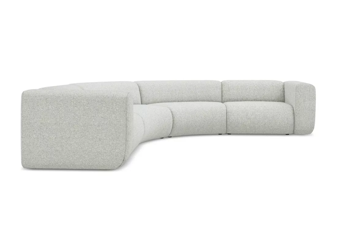 Canapé d'angle modulable en tissu texturé - beige - EKAHI