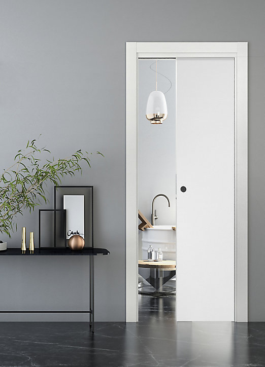 Porte coulissante Summa blanchi H.204 x l.83 cm
