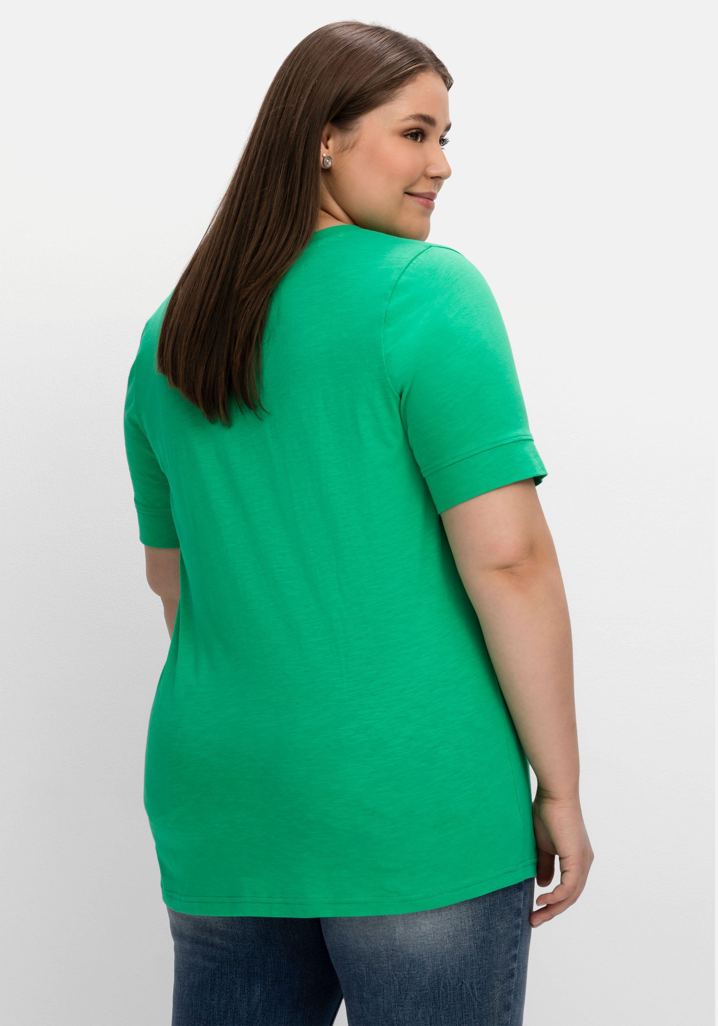 T-Shirt mit gesteppter Falte vorn, aus Jersey