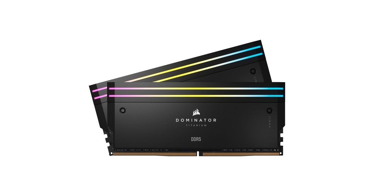 Corsair32 GB DDR5-7200 Kit werkgeheugen  (Zwart, CMP32GX5M2X7200C34, Dominator Titanium RGB, XMP)