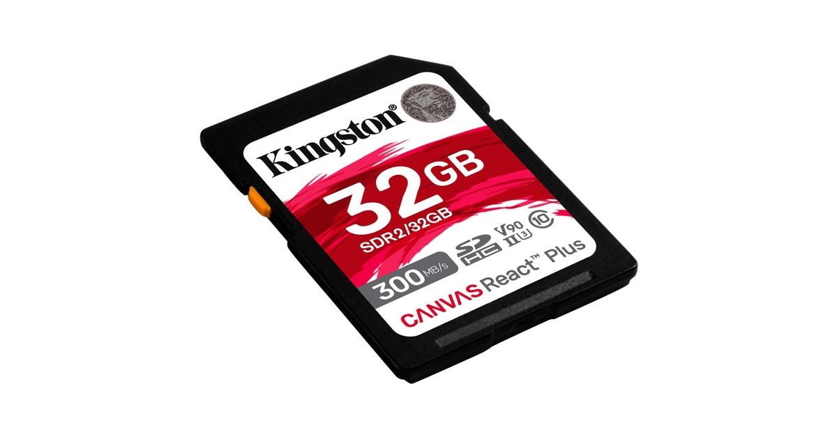 KingstonCanvas React Plus 32 GB SDHC geheugenkaart  (Zwart, UHS-II U3, Class 10, V90)