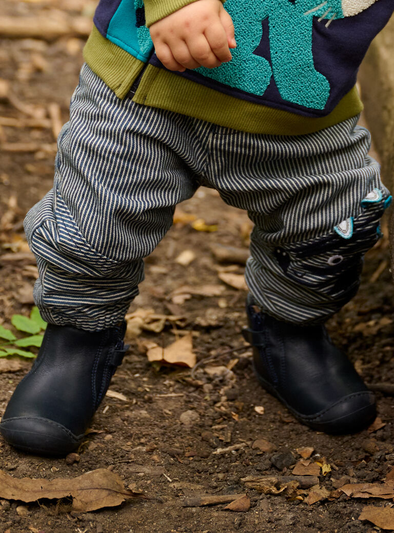 Pantalon bleu et blanc à imprimé à rayures pour bébé garçon